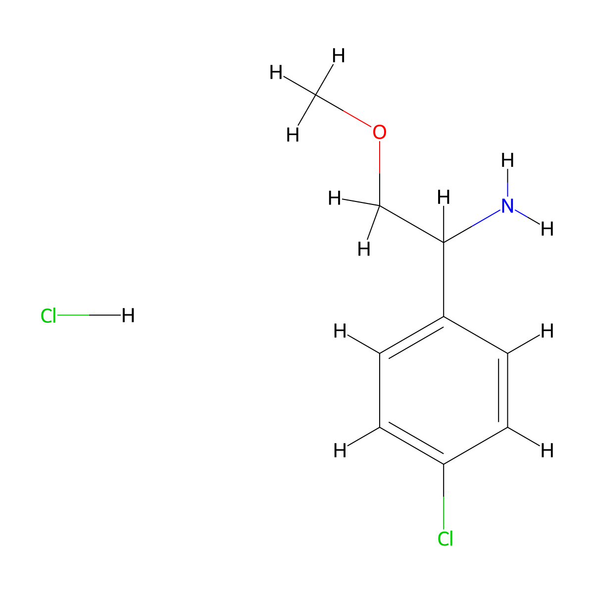 1-(4-Chlorophenyl)-2-methoxyethanamine hydrochloride molecular structure, CAS 1820906-41-9