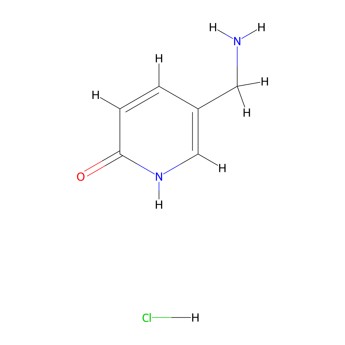 5-(aminomethyl)-1H-pyridin-2-one hydrochloride molecular structure, CAS 1820906-44-2