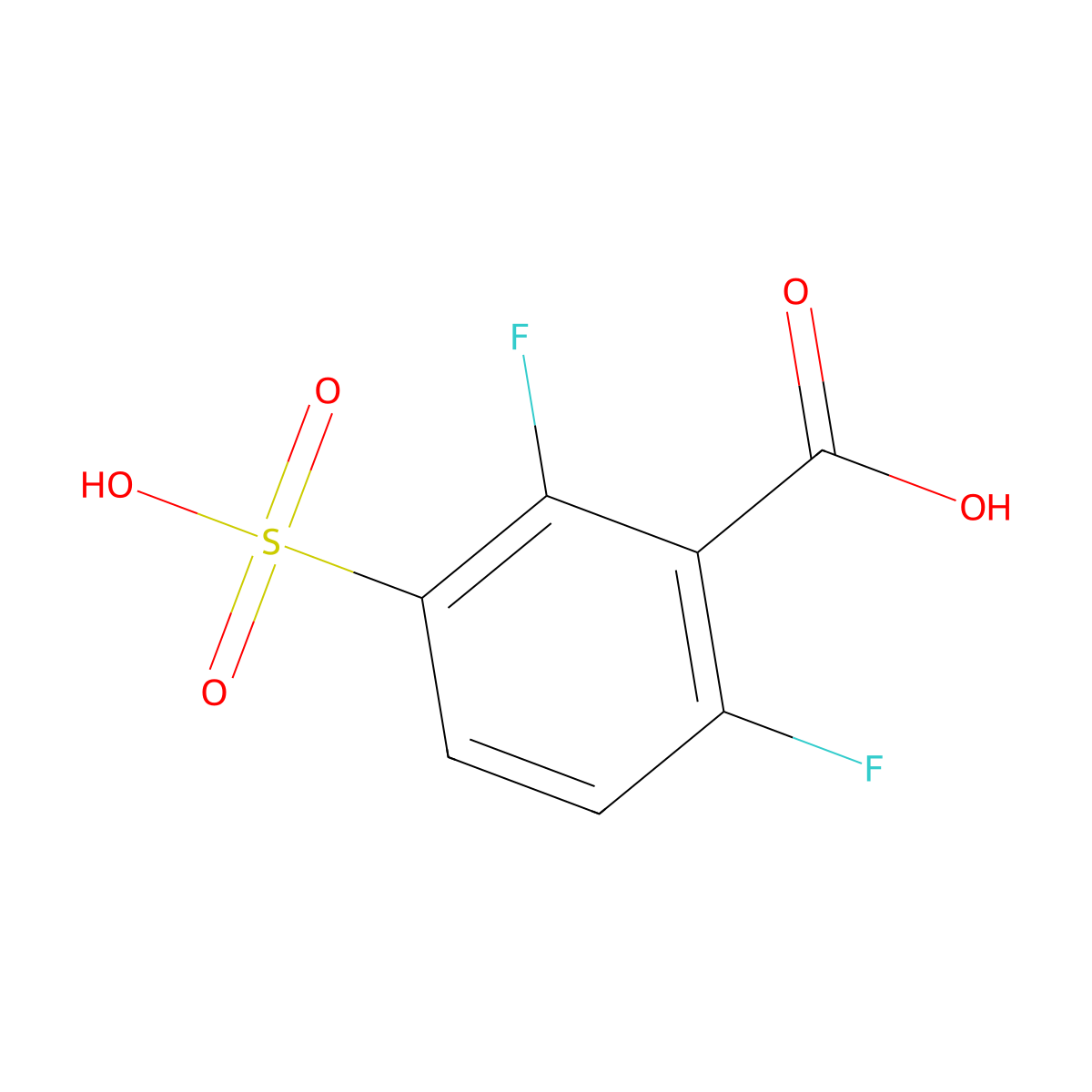 2,6-Difluoro-3-sulfobenzoic acid molecular structure, CAS 1820938-74-6