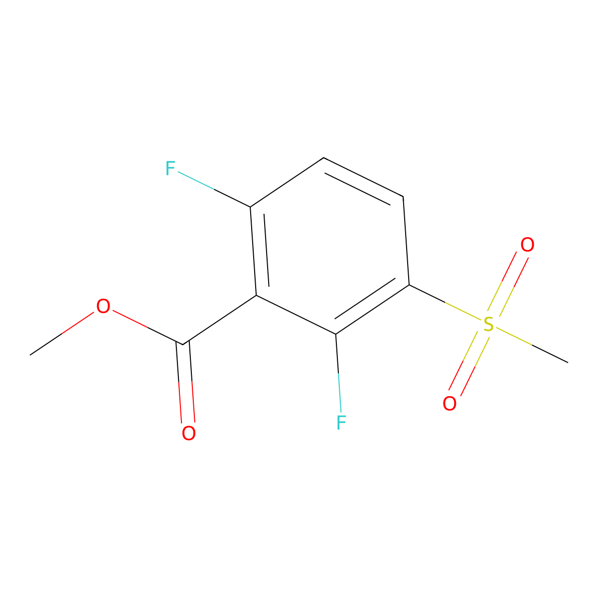 Methyl 2,6-Difluoro-3-(methylsulfonyl)benzoate molecular structure, CAS 1820938-75-7
