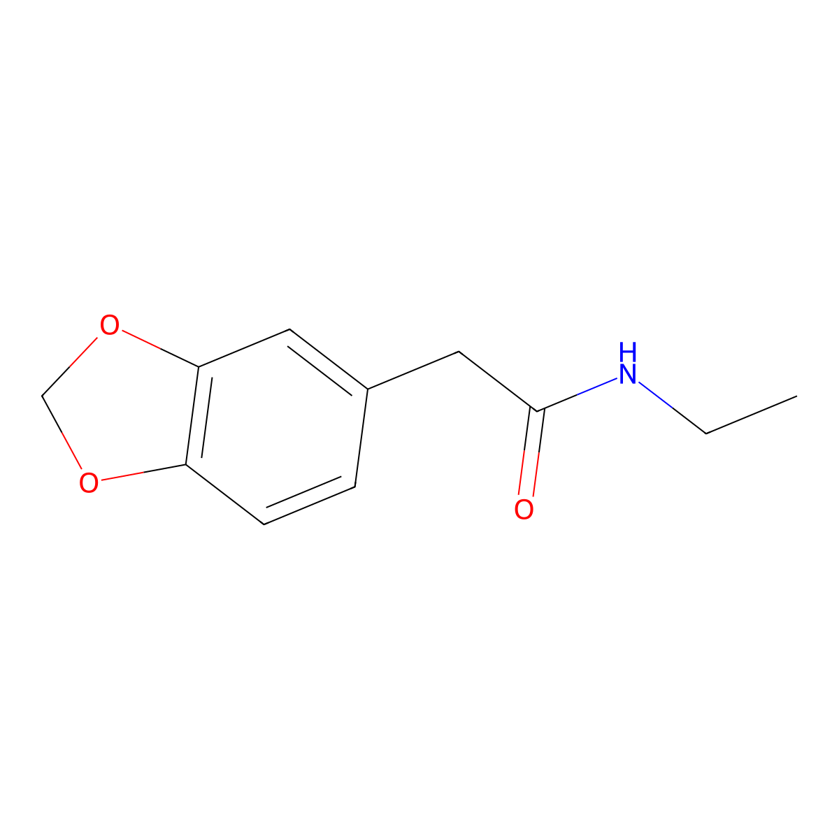 2-(1,3-dioxaindan-5-yl)-N-ethylacetamide molecular structure, CAS 1820952-46-2
