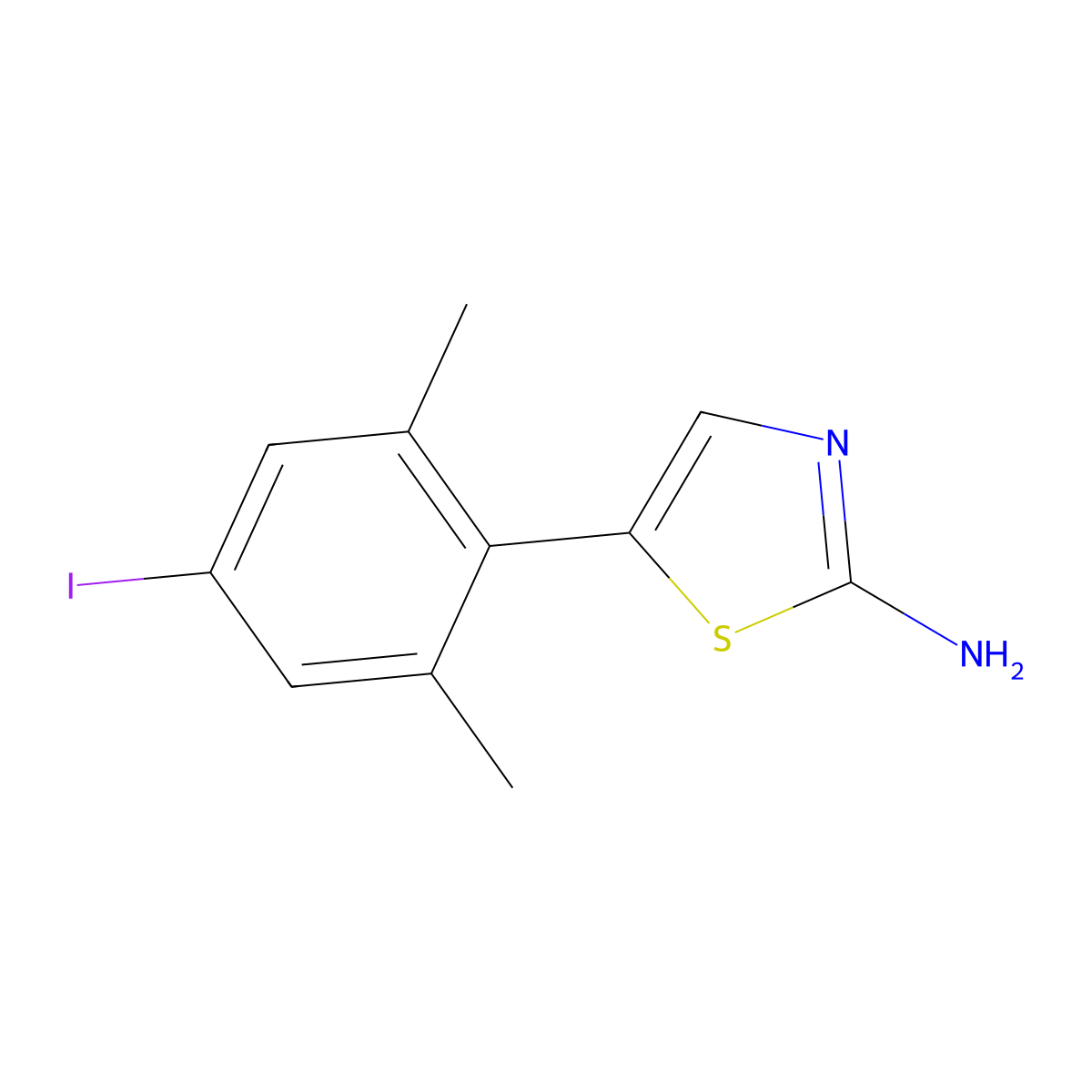 5-(4-Iodo-2,6-dimethylphenyl)thiazol-2-amine molecular structure, CAS 1820967-16-5
