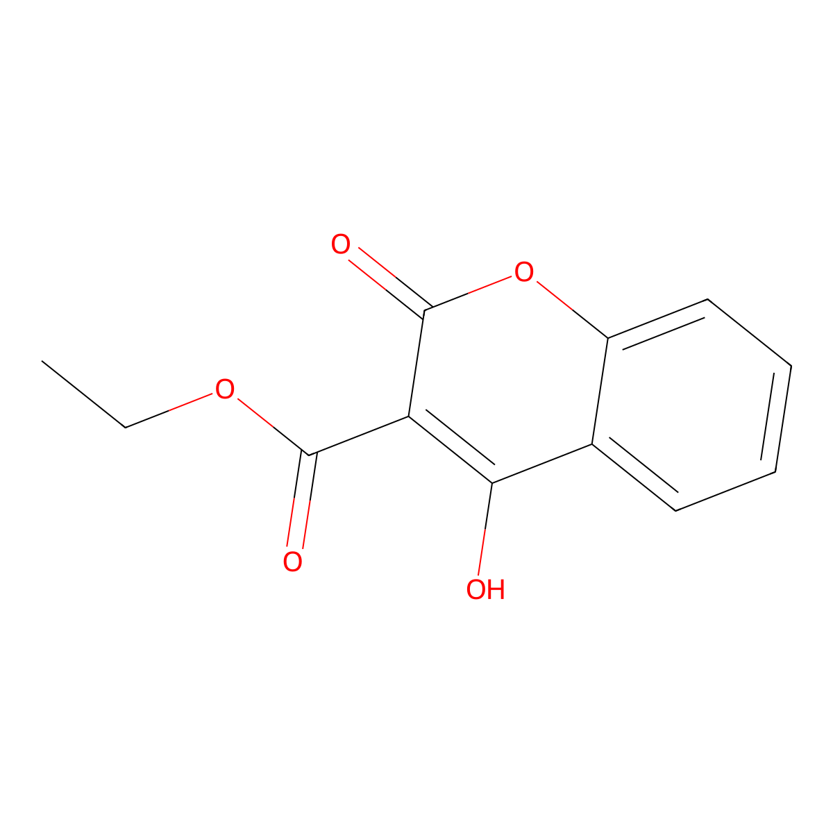 2H-1-Benzopyran-3-carboxylic acid, 4-hydroxy-2-oxo-, ethyl ester molecular structure, CAS 1821-20-1