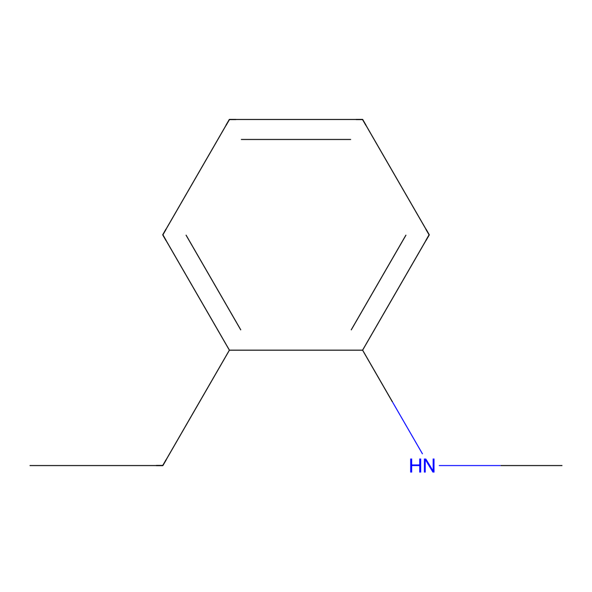 2-ethyl-N-methylaniline molecular structure, CAS 1821-38-1