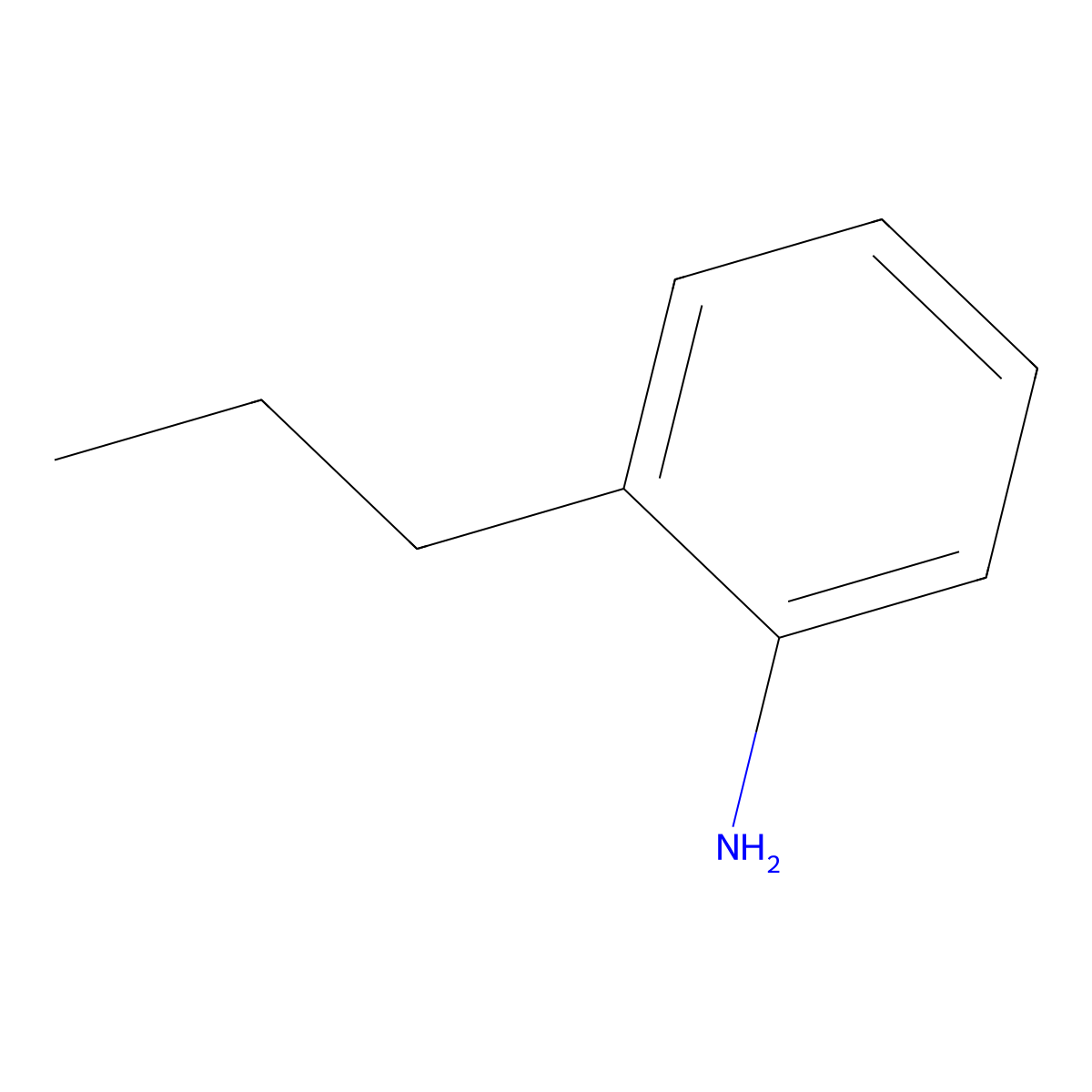 2-Propylaniline molecular structure, CAS 1821-39-2
