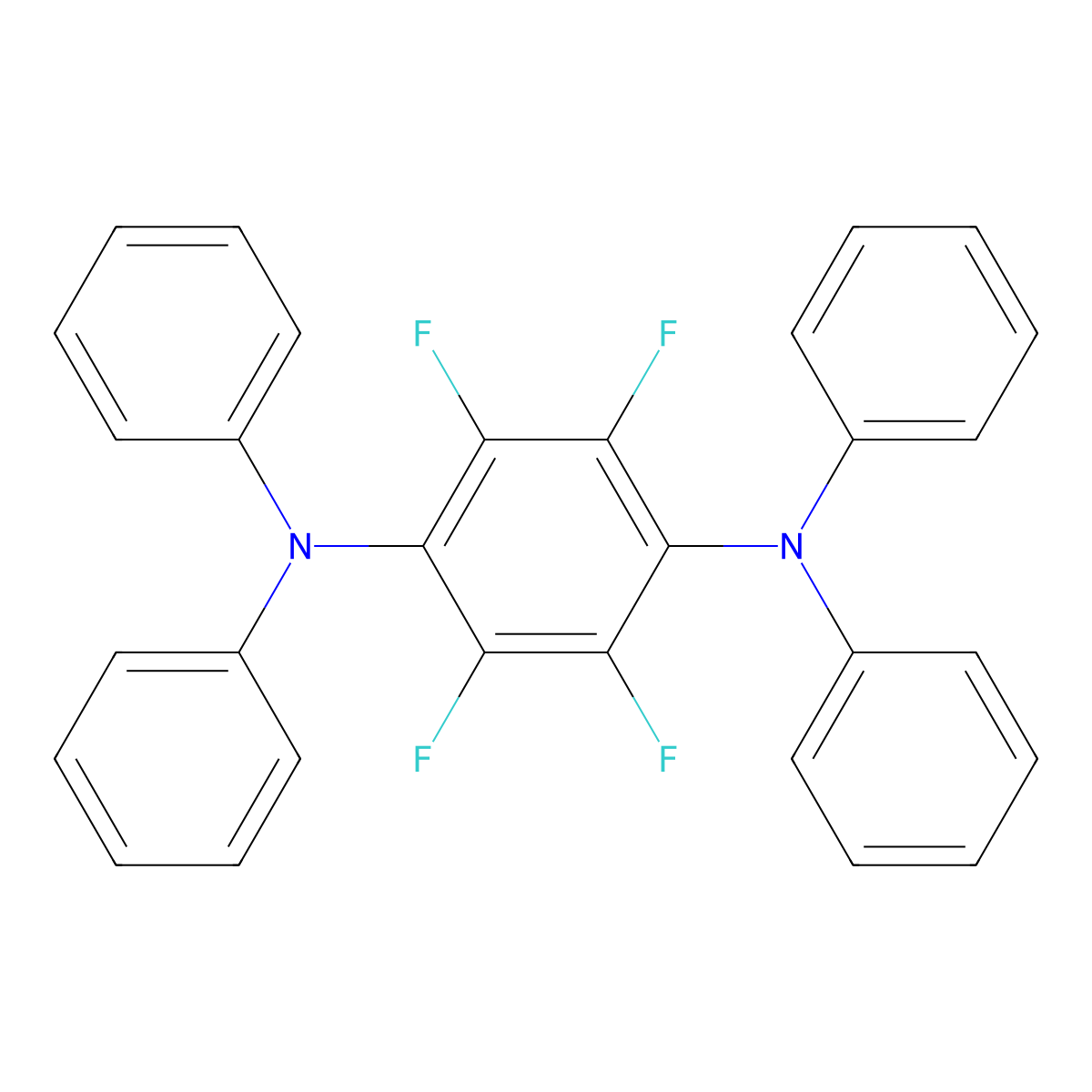 2,3,5,6-tetrafluoro-1-N,1-N,4-N,4-N-tetraphenylbenzene-1,4-diamine molecular structure, CAS 1821-43-8