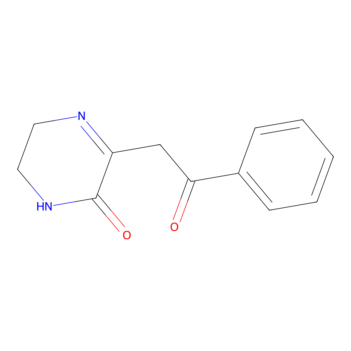 3-(2-oxo-2-phenylethyl)-5,6-dihydropyrazin-2(1H)-one molecular structure, CAS 1821-59-6