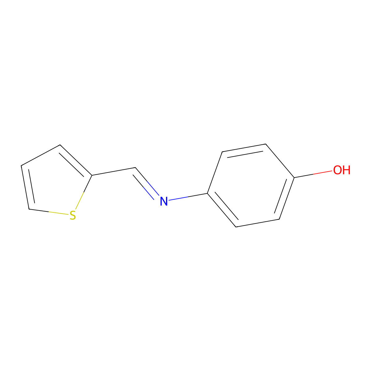 4-((2-Thienylmethylene)amino)phenol molecular structure, CAS 18210-01-0