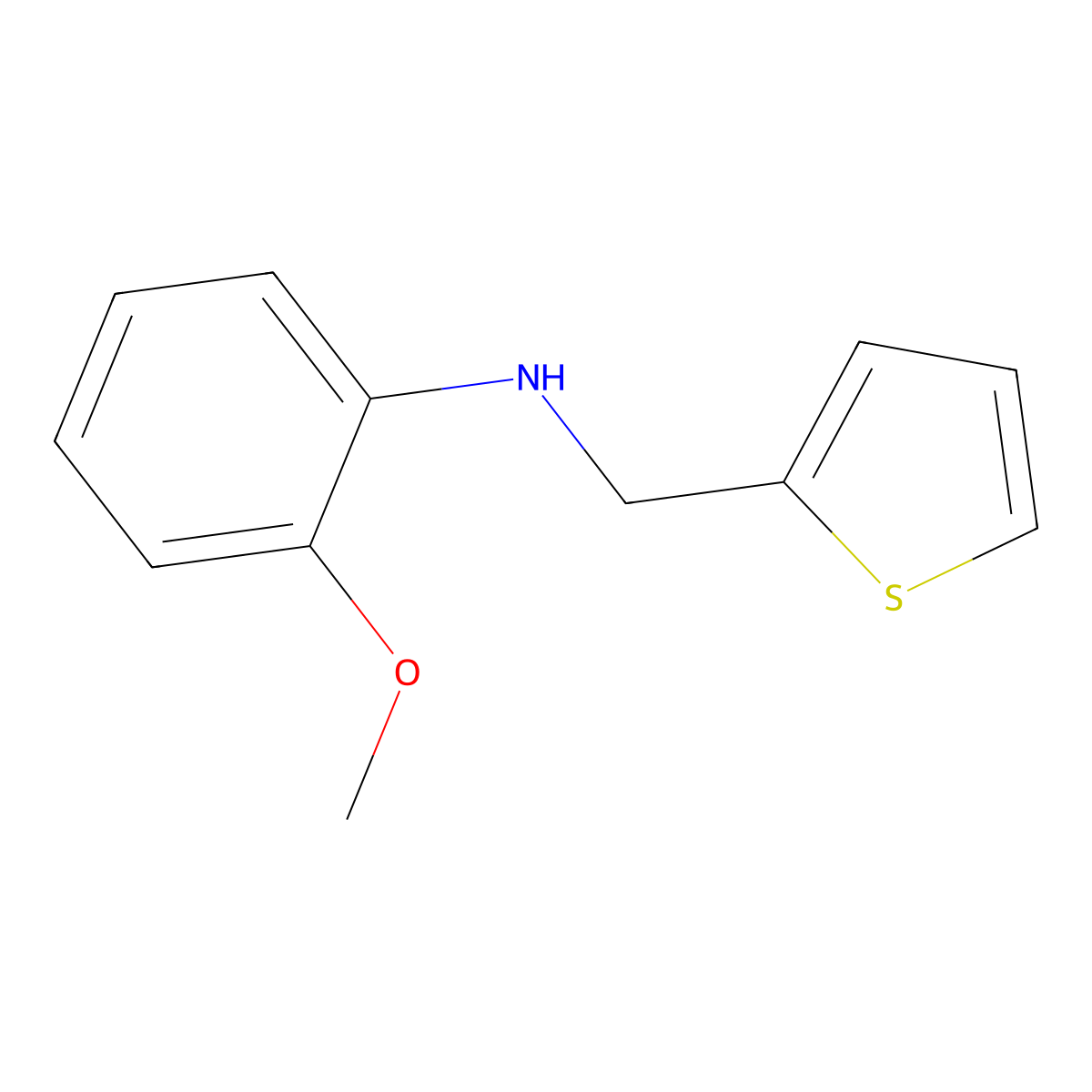 2-methoxy-N-(thiophen-2-ylmethyl)aniline molecular structure, CAS 18210-18-9
