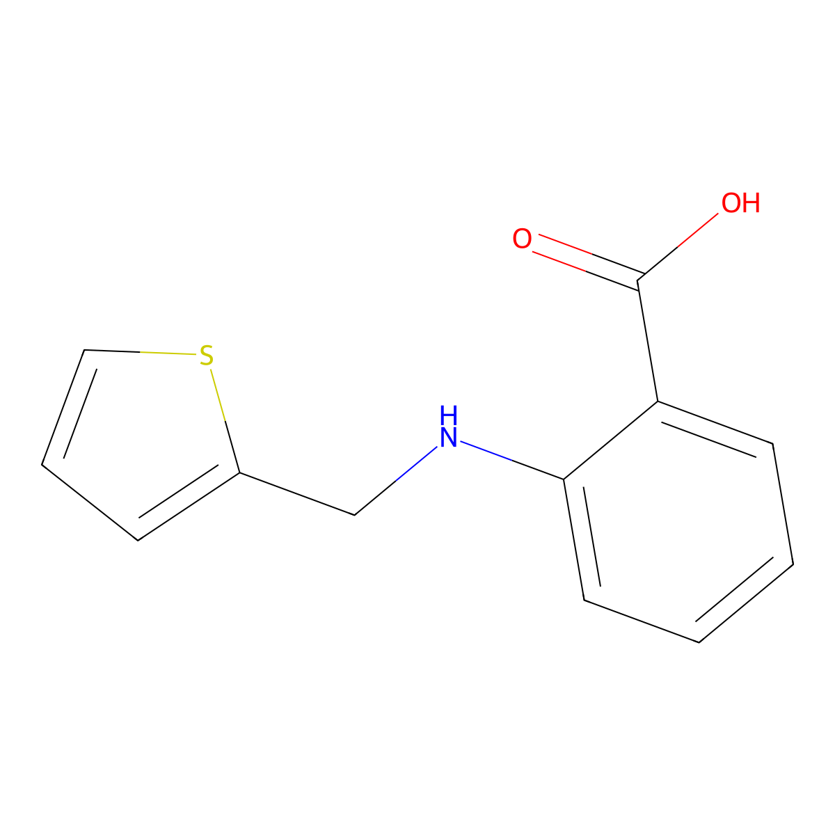 2-[(2-Thienylmethyl)amino]benzoic acid molecular structure, CAS 18210-20-3