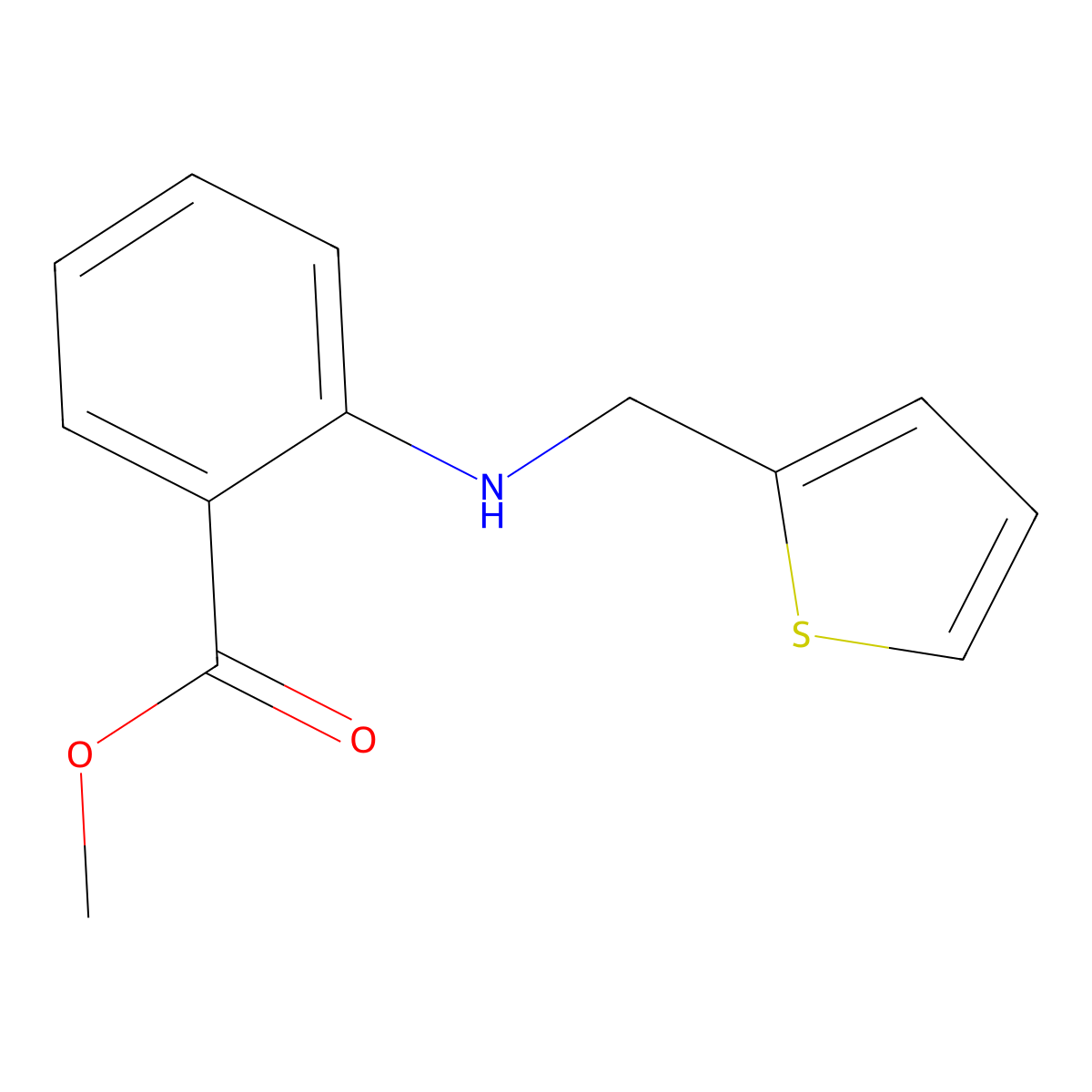 Methyl 2-((thiophen-2-ylmethyl)amino)benzoate molecular structure, CAS 18210-22-5