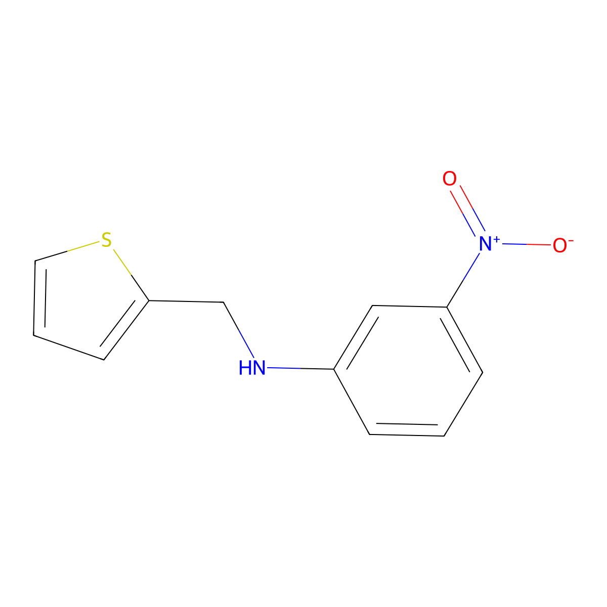 3-nitro-N-(thiophen-2-ylmethyl)aniline molecular structure, CAS 18210-24-7