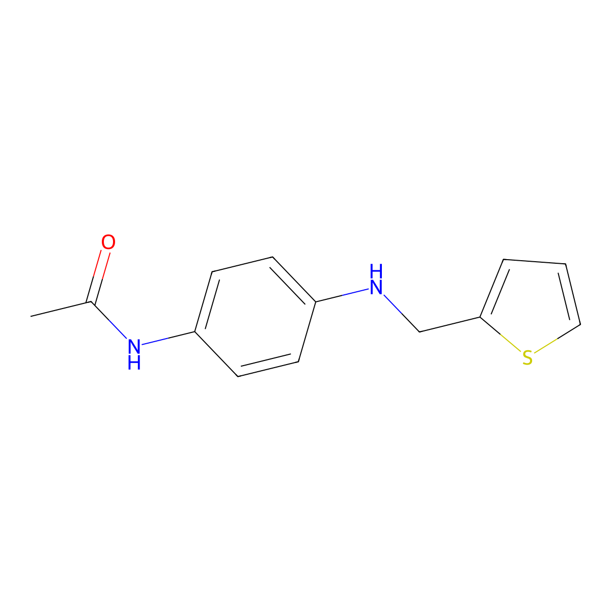 N-[4-(thiophen-2-ylmethylamino)phenyl]acetamide molecular structure, CAS 18210-26-9