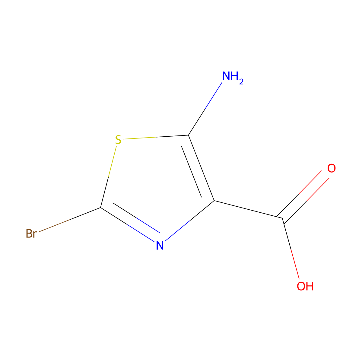 5-Amino-2-bromo-1,3-thiazole-4-carboxylic acid molecular structure, CAS 1821009-25-9