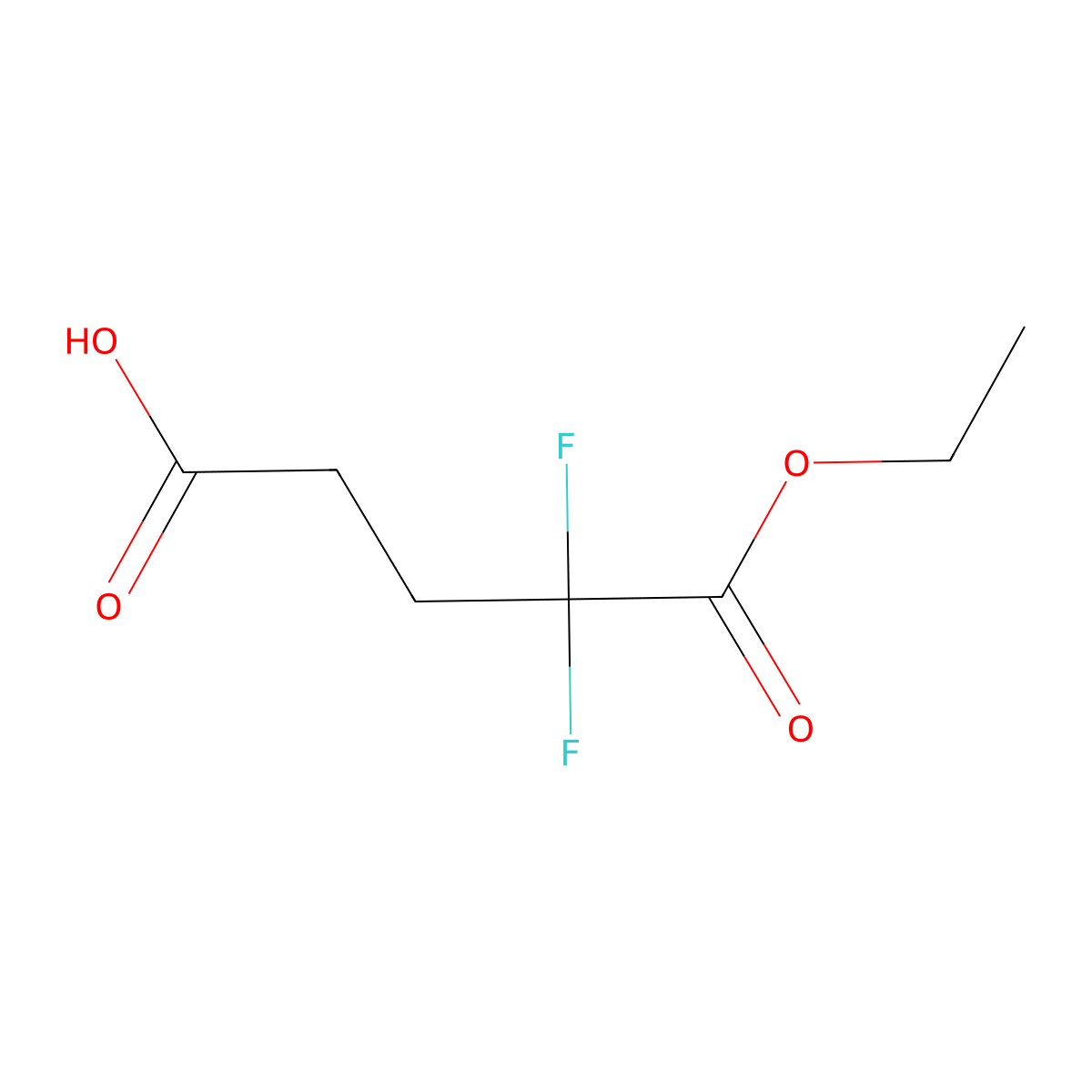 5-Ethoxy-4,4-difluoro-5-oxopentanoic acid molecular structure, CAS 1821015-52-4