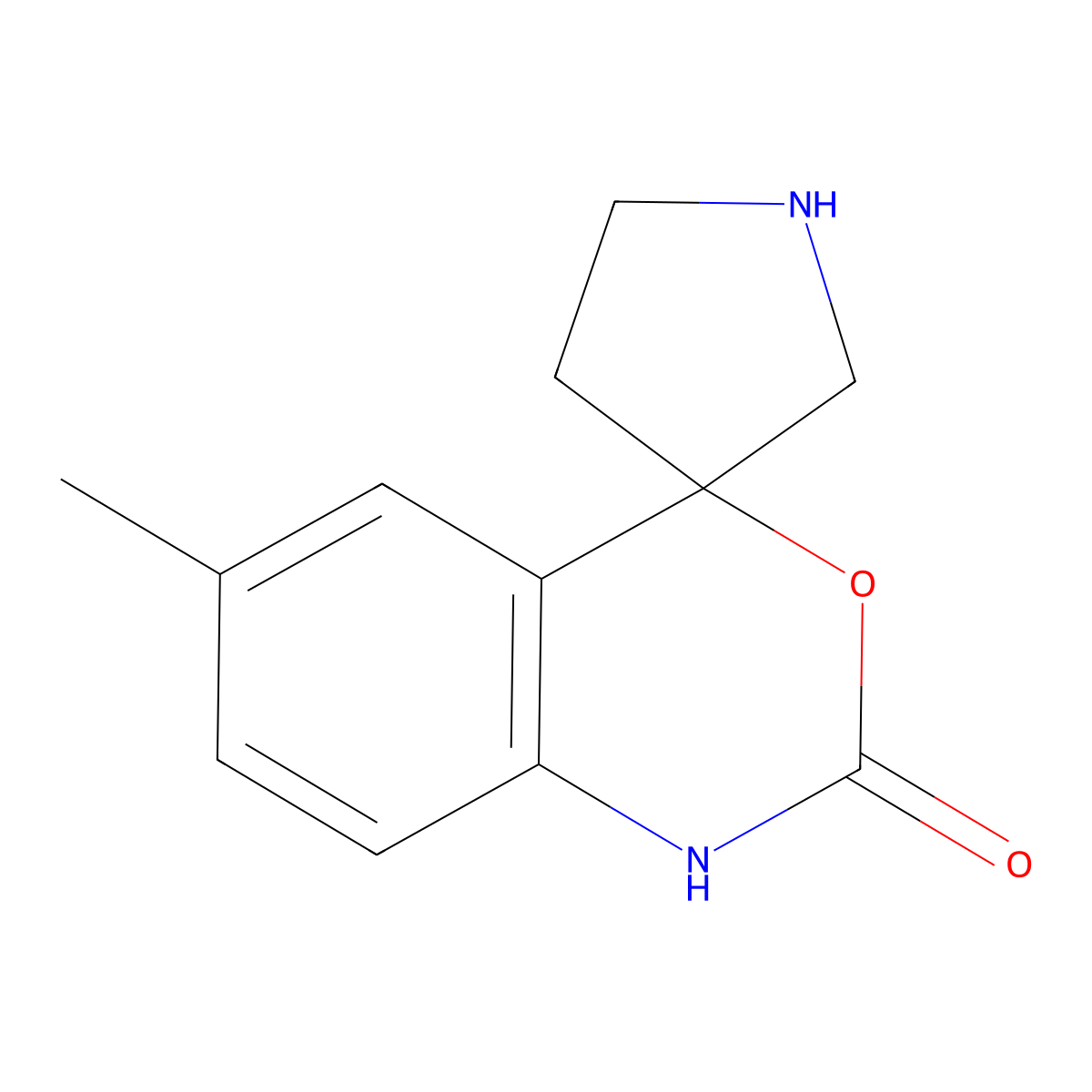 6-Methyl-1,2-dihydrospiro[3,1-benzoxazine-4,3'-pyrrolidin]-2-one molecular structure, CAS 1821026-62-3