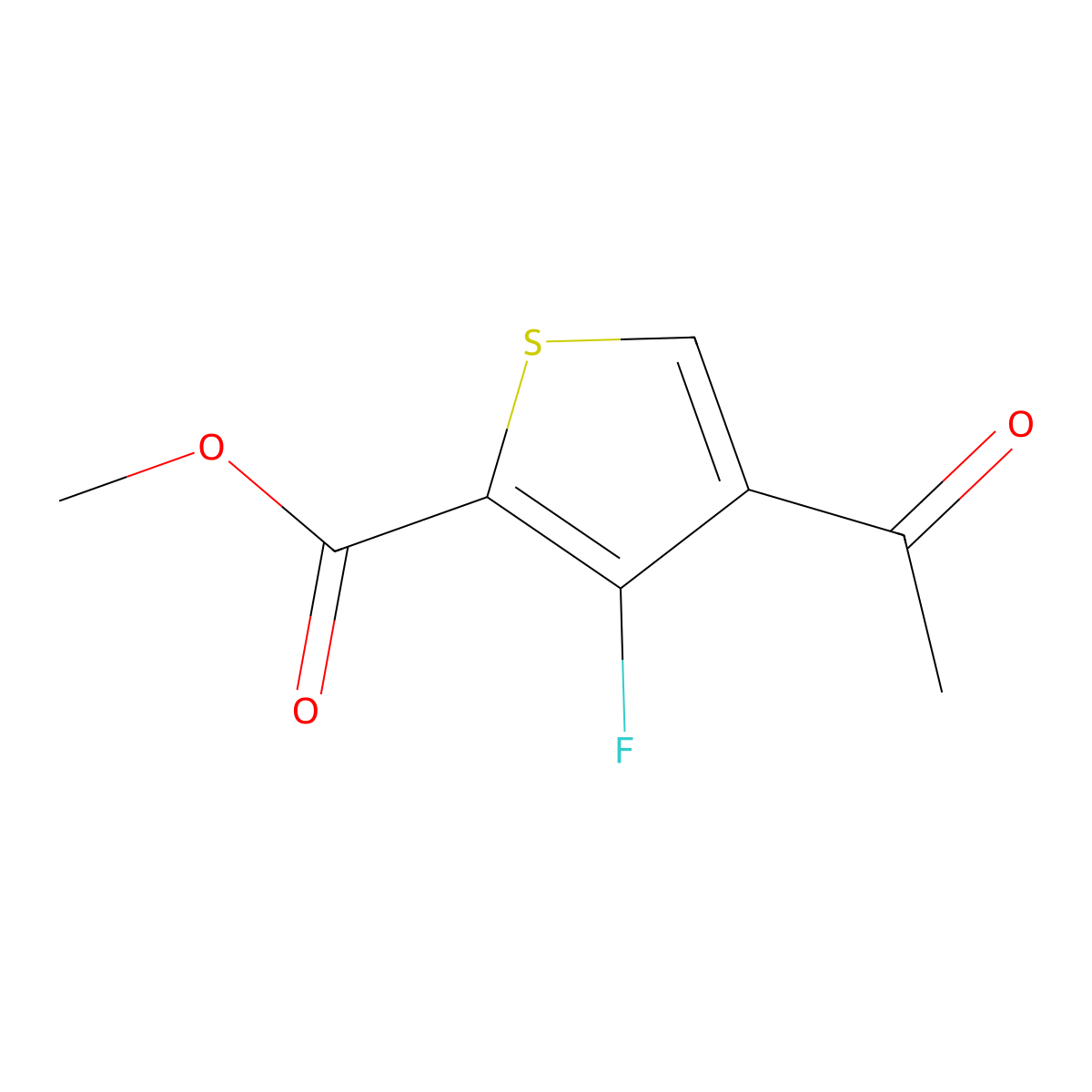 Methyl 4-acetyl-3-fluorothiophene-2-carboxylate molecular structure, CAS 1821027-56-8