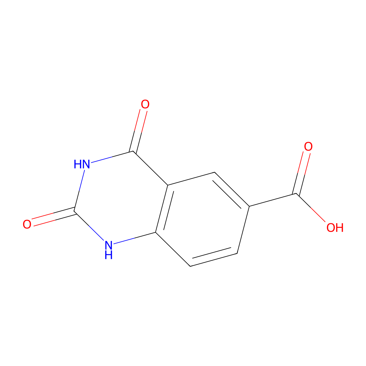 2,4-Dioxo-1,2,3,4-tetrahydroquinazoline-6-carboxylic acid molecular structure, CAS 1821028-80-1