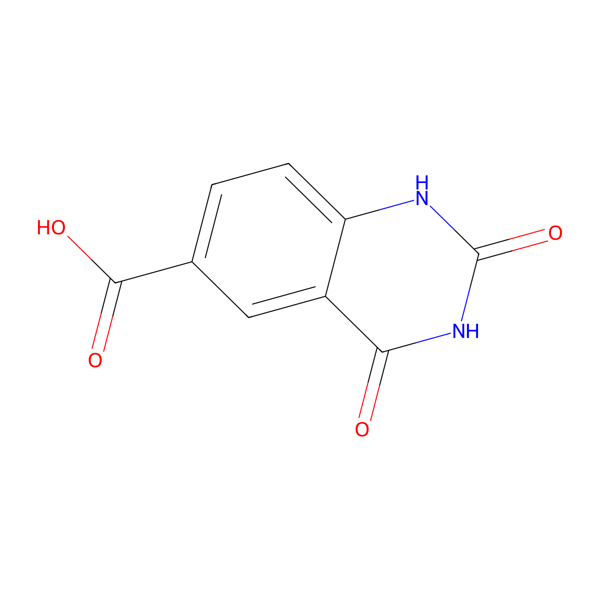 2,4-Dioxo-1,2,3,4-tetrahydroquinazoline-6-carboxylic acid molecular structure, CAS 1821028-80-1