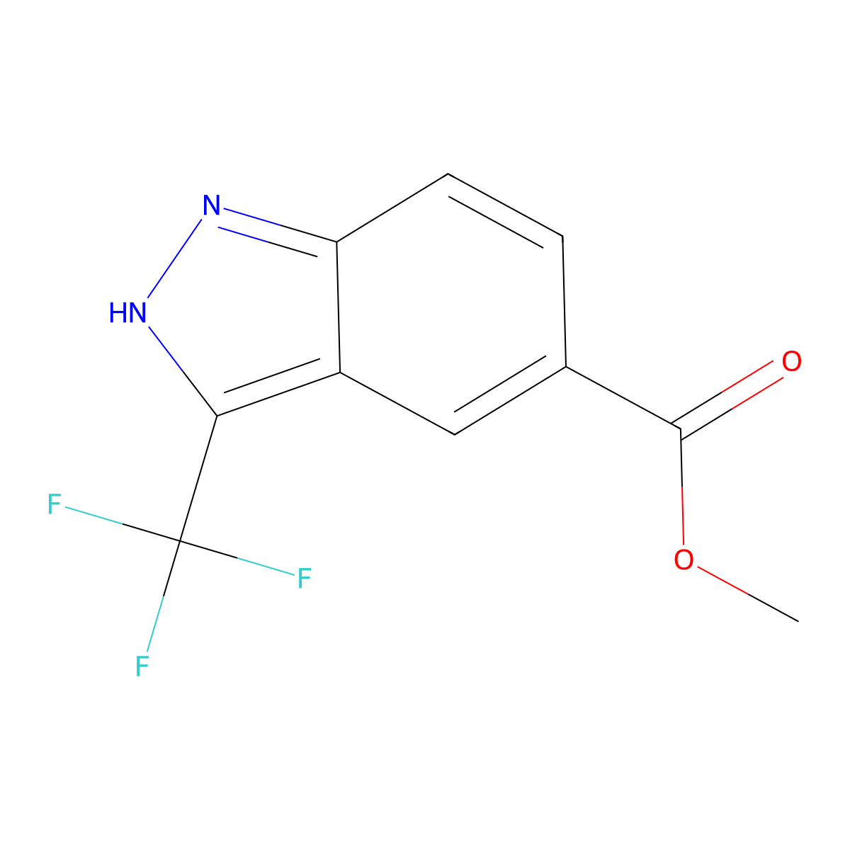 Methyl 3-(trifluoromethyl)-1H-indazole-5-carboxylate molecular structure, CAS 1821028-83-4