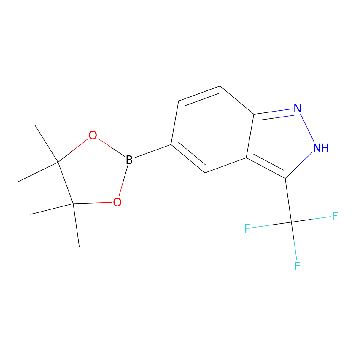 5-(4,4,5,5-Tetramethyl-1,3,2-dioxaborolan-2-yl)-3-(trifluoromethyl)-1H-indazole molecular structure, CAS 1821029-13-3