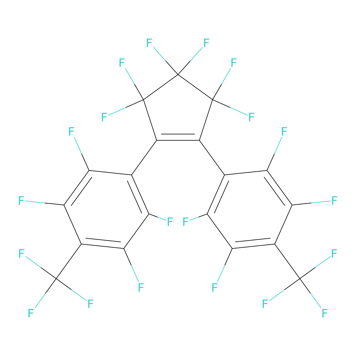 1,2-Bis[2,3,5,6-tetrafluoro-4-(trifluoromethyl)phenyl]-3,3,4,4,5,5-hexafluoro-1-cyclopentene molecular structure, CAS 1821062-80-9
