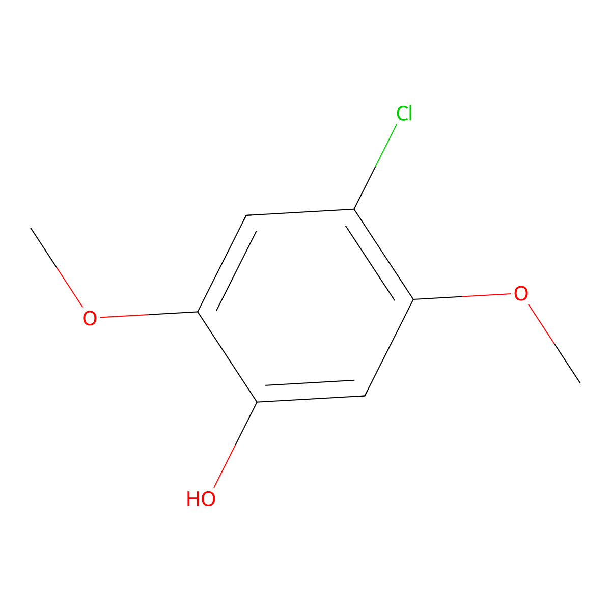 4-Chloro-2,5-dimethoxyphenol molecular structure, CAS 18211-01-3