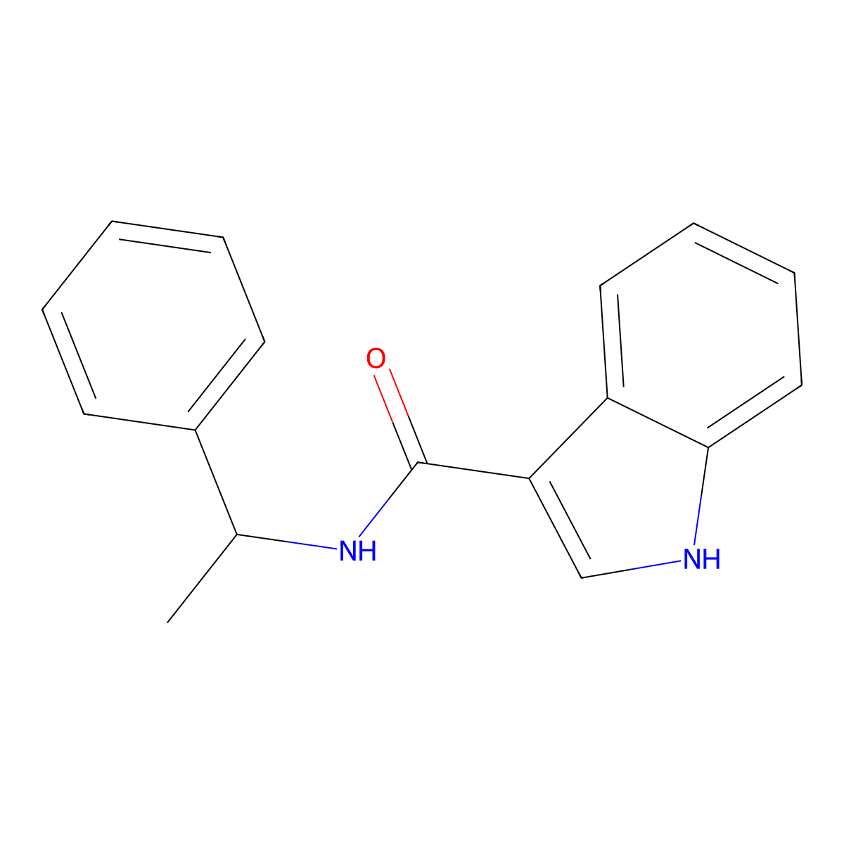N-(1-phenylethyl)-1H-indole-3-carboxamide molecular structure, CAS 18211-34-2