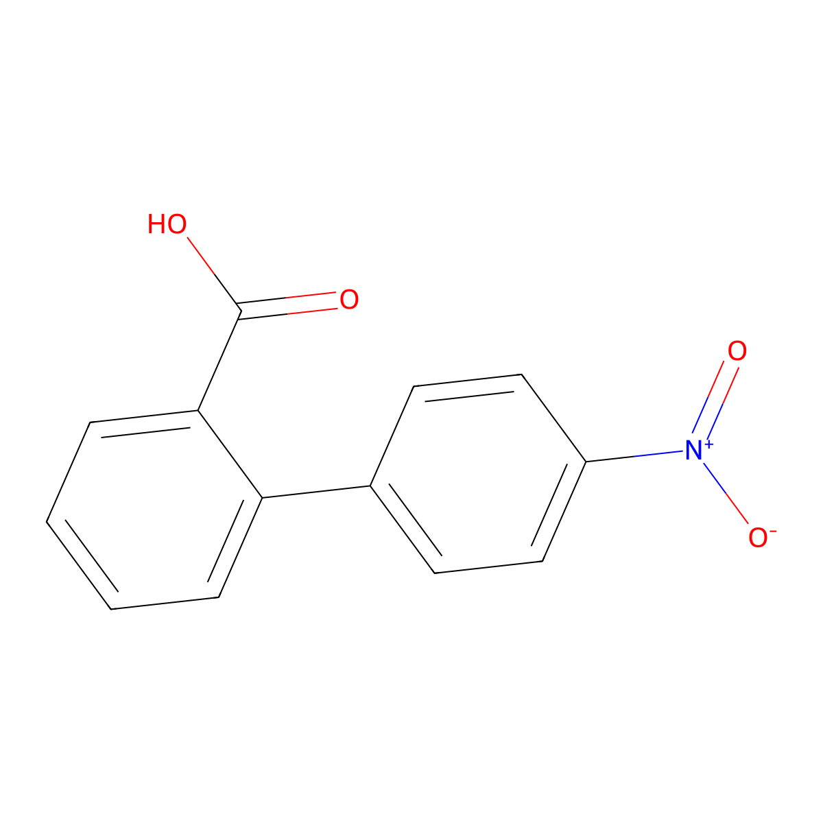 2-(4-Nitrophenyl)benzoic acid molecular structure, CAS 18211-41-1