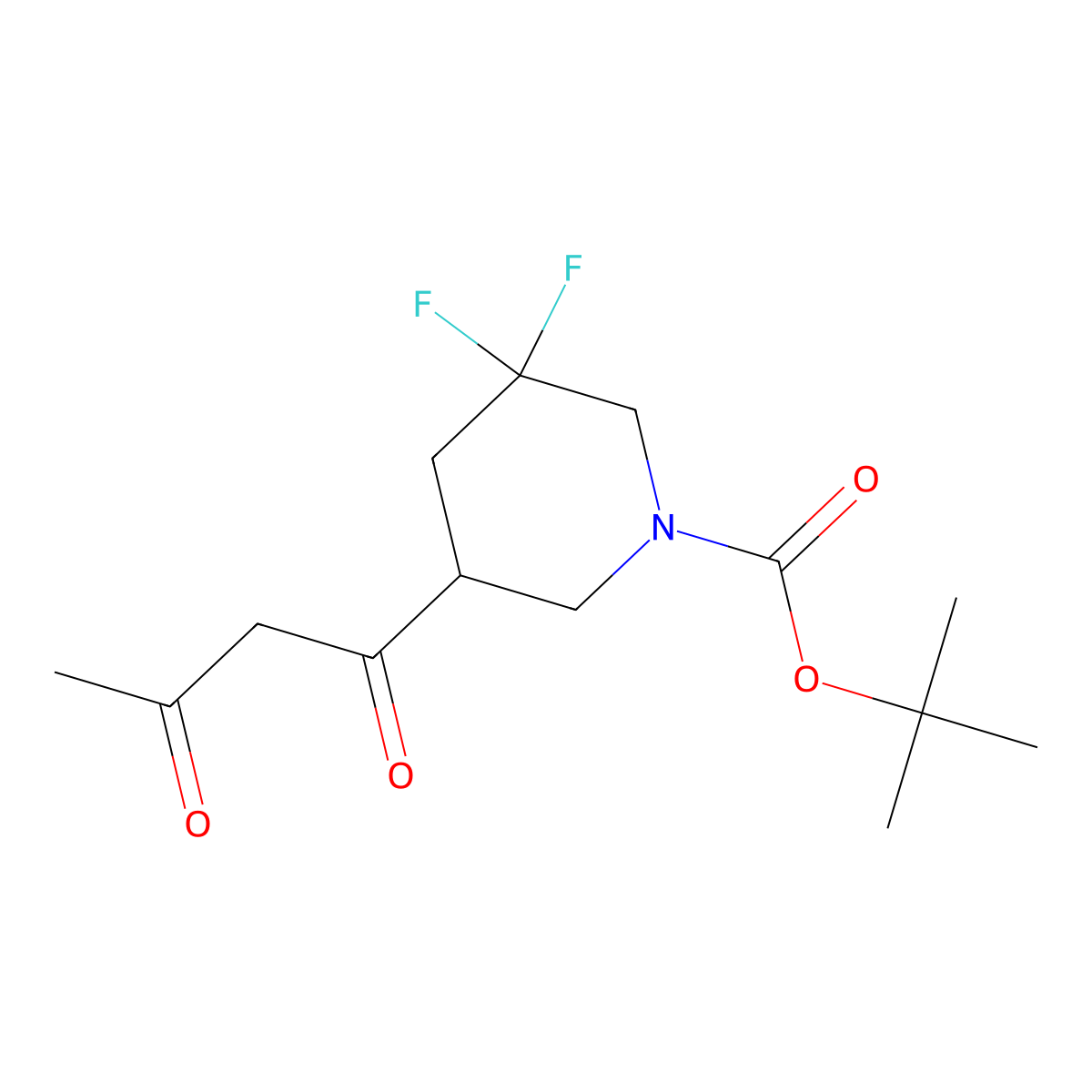 tert-Butyl 3,3-difluoro-5-(3-oxobutanoyl)piperidine-1-carboxylate molecular structure, CAS 1821111-07-2