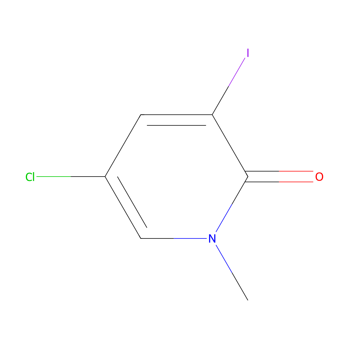 5-chloro-3-iodo-1-methylpyridin-2(1H)-one molecular structure, CAS 1821133-45-2