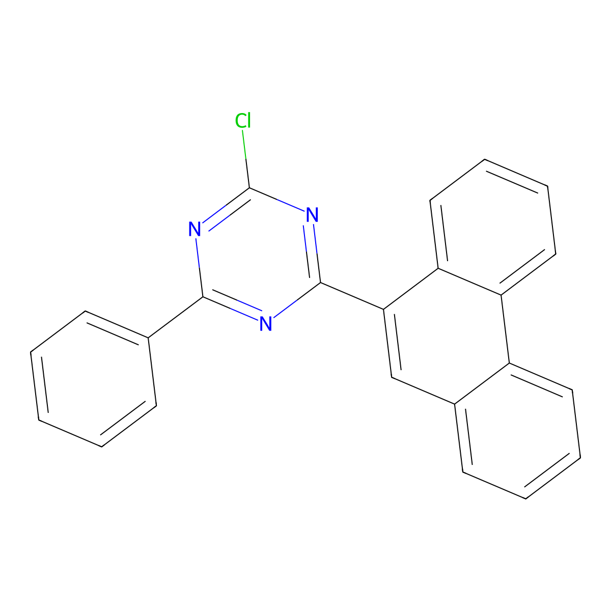 2-Chloro-4-(phenanthren-9-yl)-6-phenyl-1,3,5-triazine molecular structure, CAS 1821147-80-1