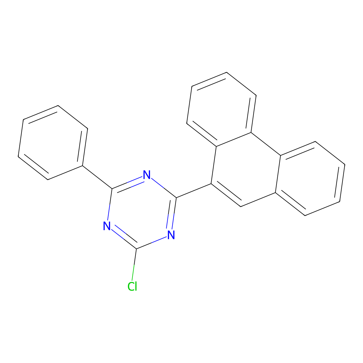 2-Chloro-4-(phenanthren-9-yl)-6-phenyl-1,3,5-triazine molecular structure, CAS 1821147-80-1