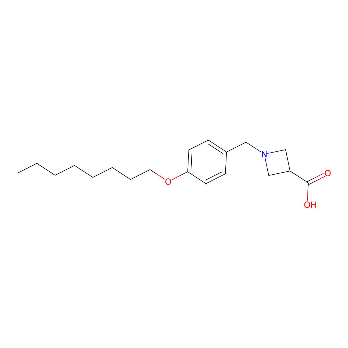 1-{[4-(Octyloxy)phenyl]methyl}azetidine-3-carboxylic acid molecular structure, CAS 1821165-77-8