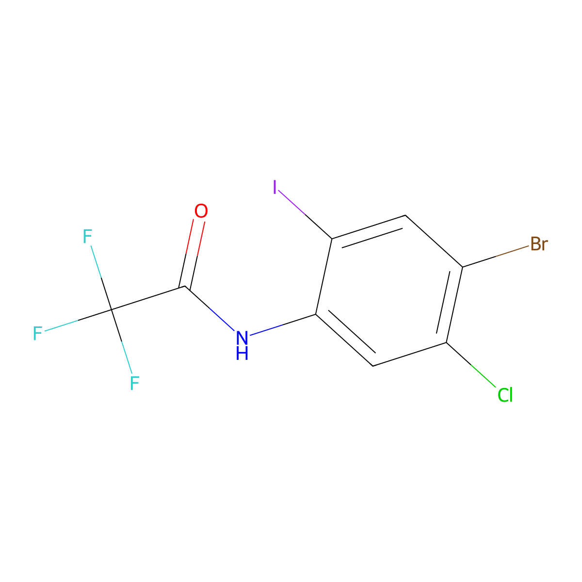 N-(4-bromo-5-chloro-2-iodophenyl)-2,2,2-trifluoroacetamide molecular structure, CAS 1821167-41-2