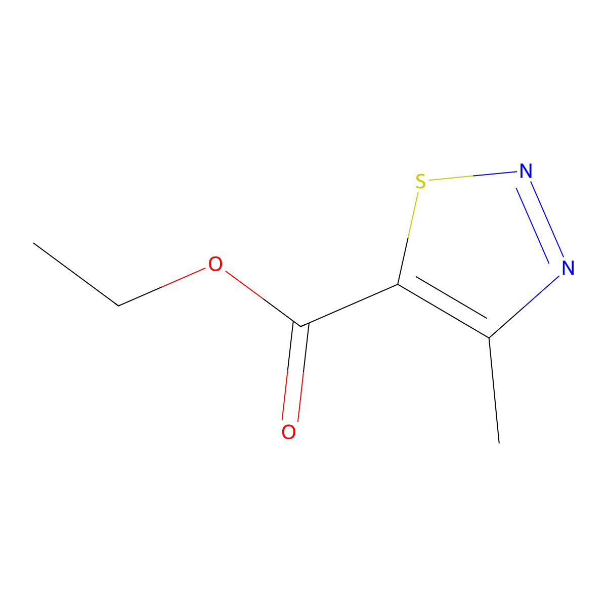 Ethyl 4-methyl-1,2,3-thiadiazole-5-carboxylate molecular structure, CAS 18212-20-9