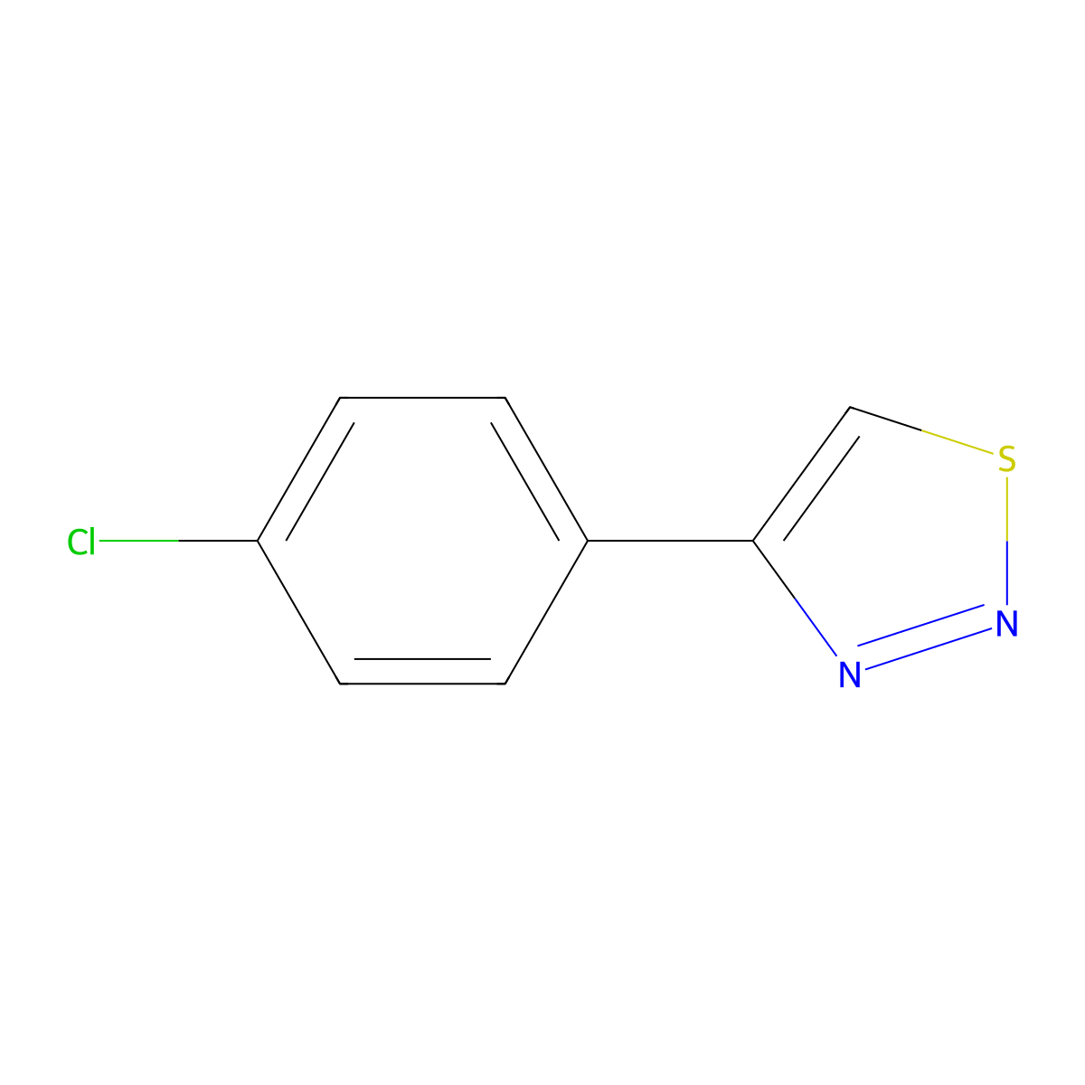 1,2,3-Thiadiazole, 4-(4-chlorophenyl)- molecular structure, CAS 18212-23-2