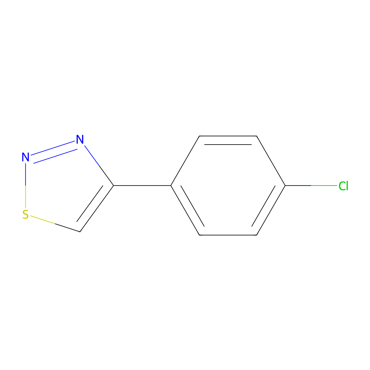 1,2,3-Thiadiazole, 4-(4-chlorophenyl)- molecular structure, CAS 18212-23-2