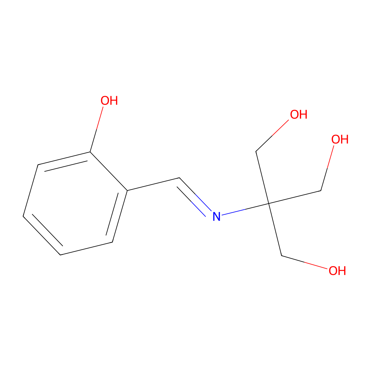 2-((2-Hydroxybenzylidene)amino)-2-(hydroxymethyl)propane-1,3-diol molecular structure, CAS 18212-81-2