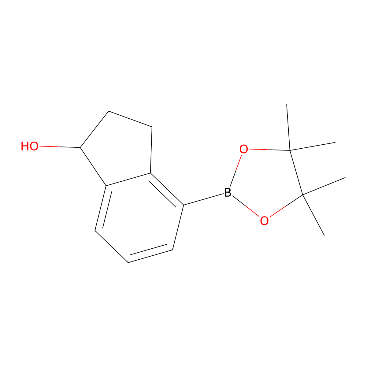 4-(4,4,5,5-Tetramethyl-1,3,2-dioxaborolan-2-YL)-2,3-dihydro-1H-inden-1-OL molecular structure, CAS 1821202-05-4