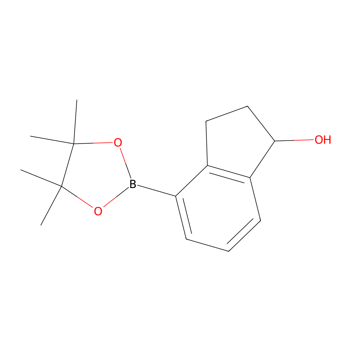 4-(4,4,5,5-Tetramethyl-1,3,2-dioxaborolan-2-YL)-2,3-dihydro-1H-inden-1-OL molecular structure, CAS 1821202-05-4