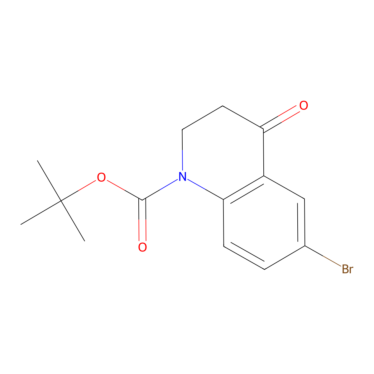 Tert-butyl 6-bromo-4-oxo-2,3-dihydroquinoline-1-carboxylate molecular structure, CAS 1821212-17-2