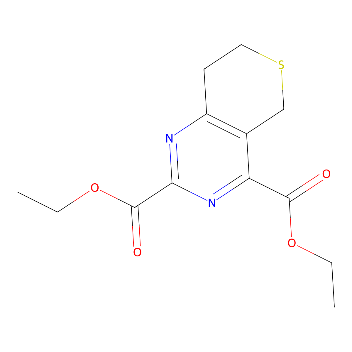 Diethyl 7,8-dihydro-5H-thiopyrano[4,3-d]pyrimidine-2,4-dicarboxylate molecular structure, CAS 1821223-61-3