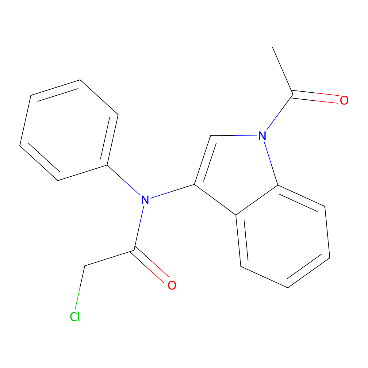 N-(1-acetyl-1H-indol-3-yl)-2-chloro-N-phenylacetamide molecular structure, CAS 182123-33-7