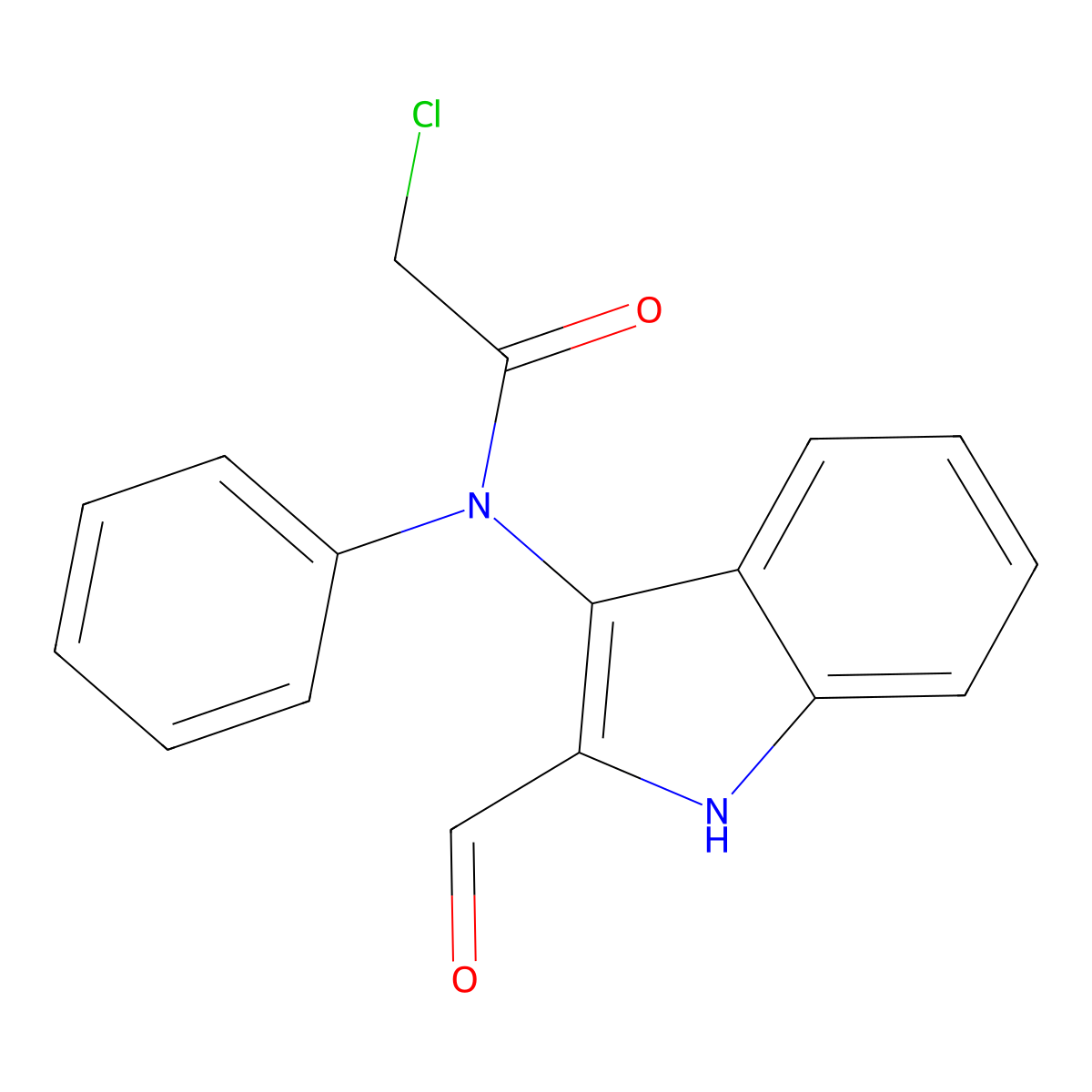2-chloro-N-(2-formyl-1H-indol-3-yl)-N-phenylacetamide molecular structure, CAS 182123-50-8