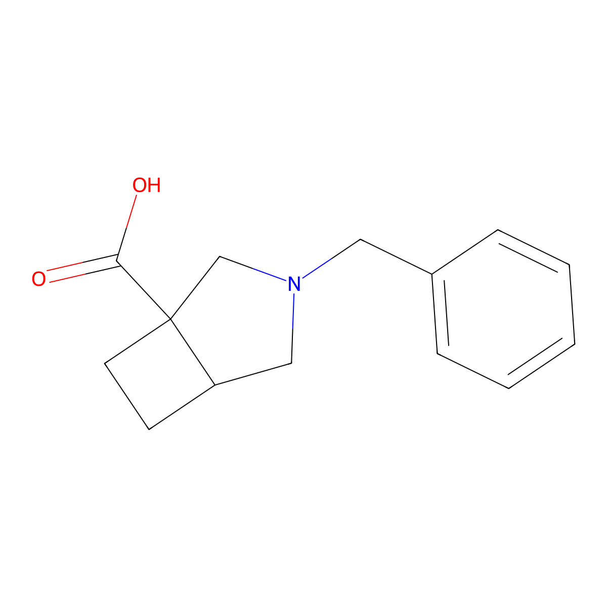 3-Benzyl-3-azabicyclo[3.2.0]heptane-1-carboxylic acid molecular structure, CAS 1821237-72-2