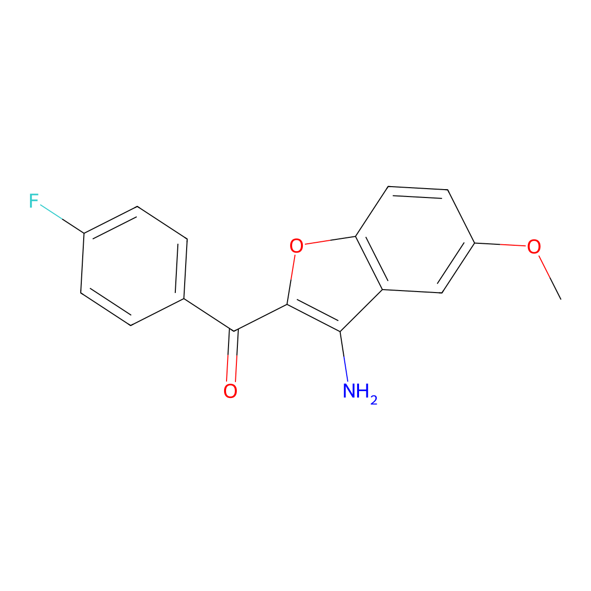 (3-Amino-5-methoxybenzofuran-2-yl)(4-fluorophenyl)methanone molecular structure, CAS 182124-33-0