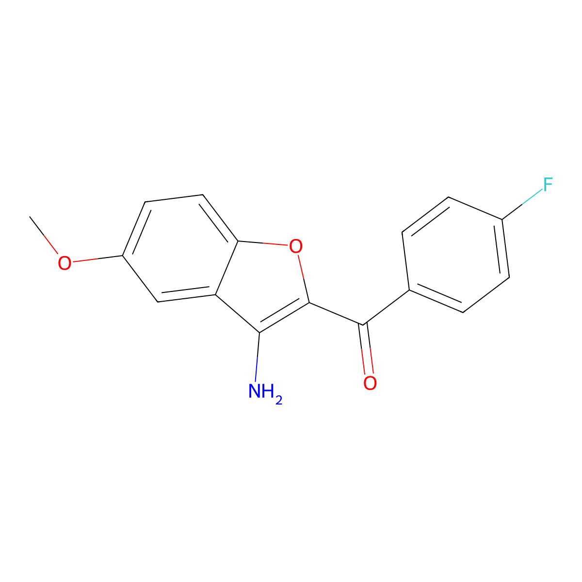 (3-Amino-5-methoxybenzofuran-2-yl)(4-fluorophenyl)methanone molecular structure, CAS 182124-33-0