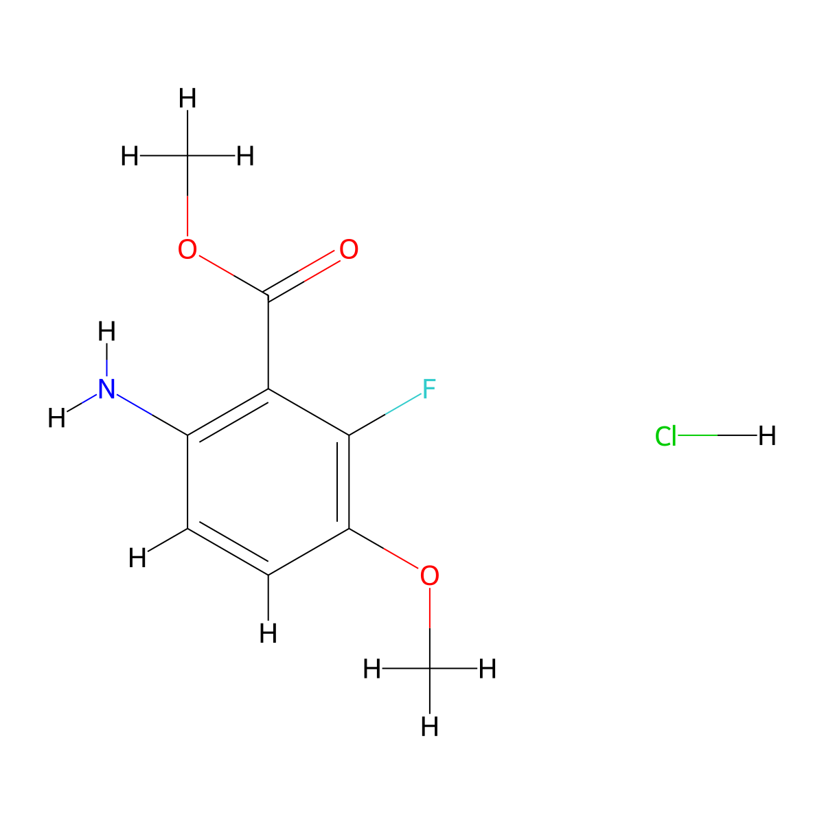 Methyl 6-Amino-2-fluoro-3-methoxybenzoate Hydrochloride molecular structure, CAS 1821247-95-3