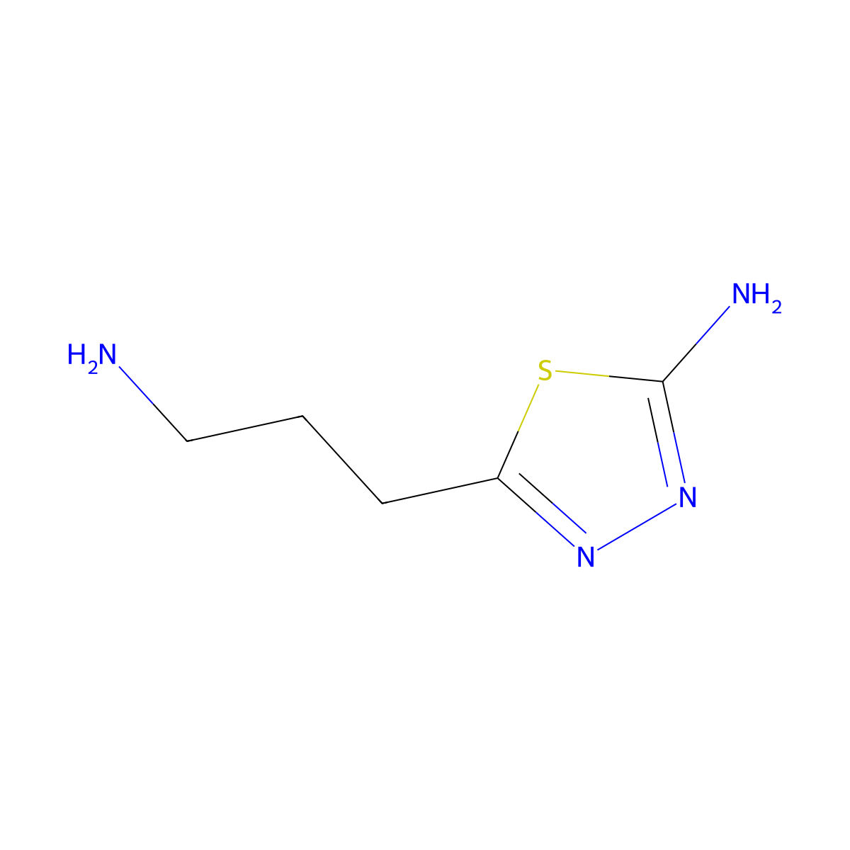 5-(3-Aminopropyl)-1,3,4-thiadiazol-2-amine molecular structure, CAS 182125-23-1